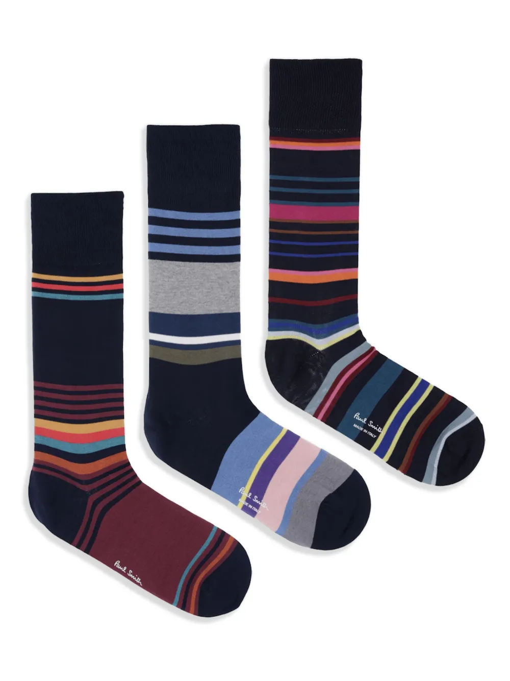 Paul Smith striped-pattern socks (pack of three) | Black | Image 1