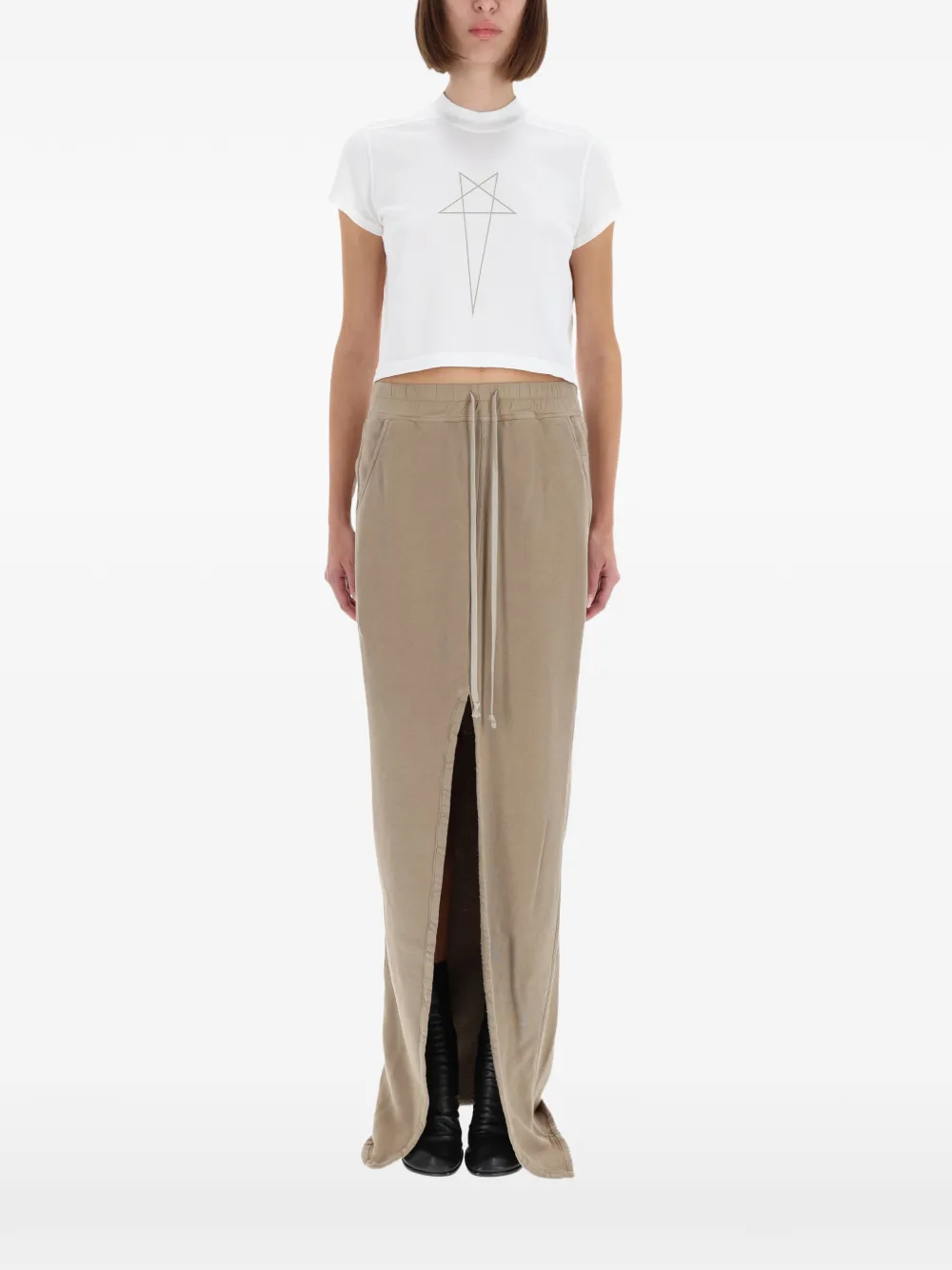 Rick Owens DRKSHDW star-print crop top - Bianco