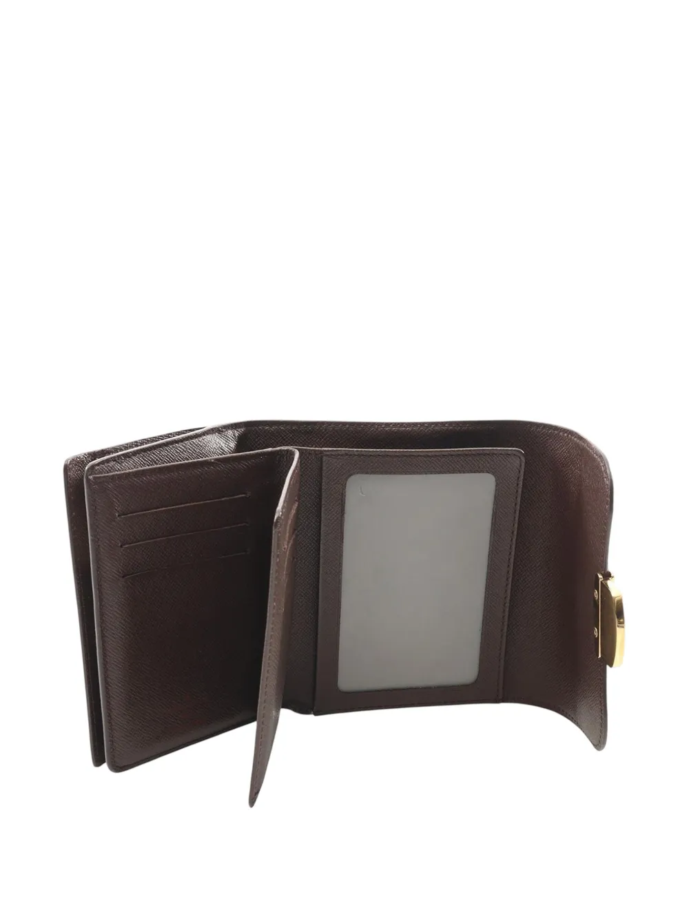 Pre-owned Louis Vuitton 2011 Damier Ebene Portefeuille Joey Trifold Wallet Small Wallets In Brown