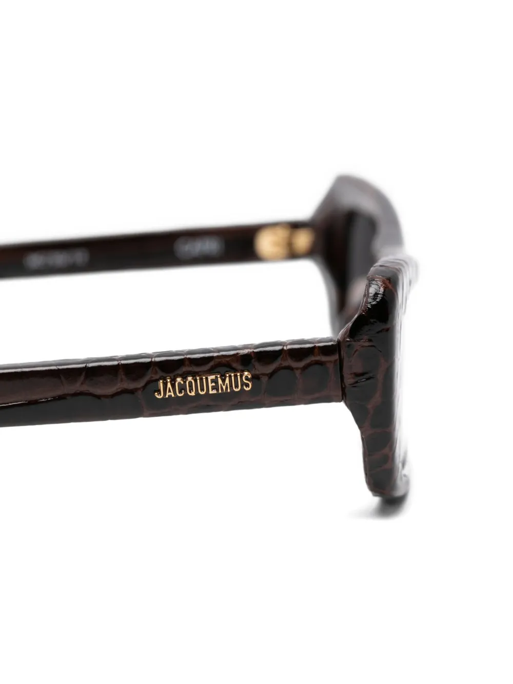 Jacquemus Capri zonnebril met krokodillen-reliëf Bruin