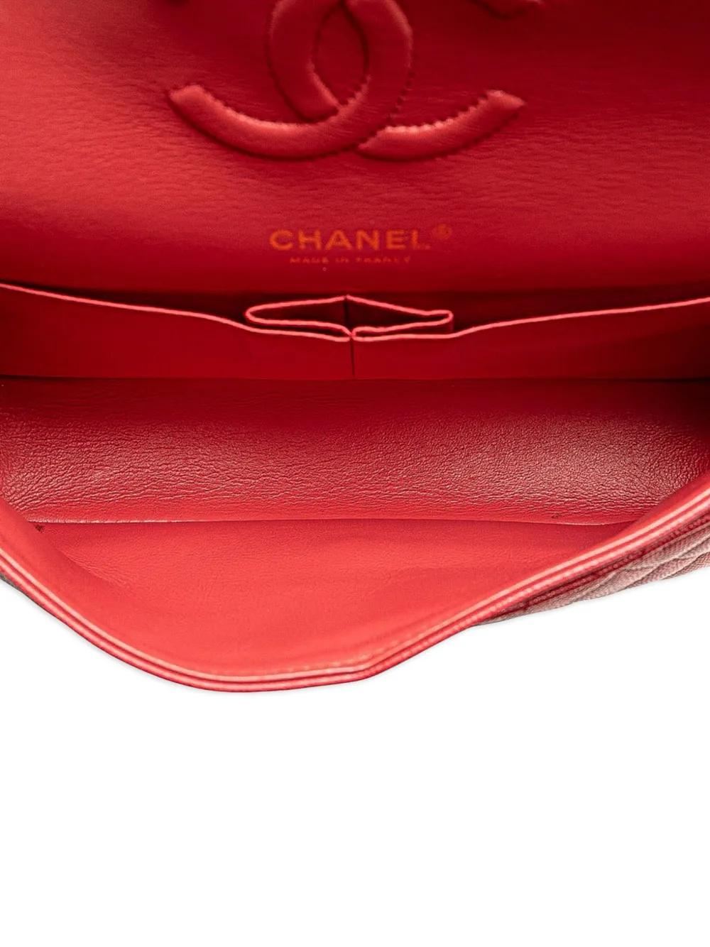 Pre-owned Chanel 2016-2017 Medium Classic Caviar Double Flap Shoulder Bag In Pink