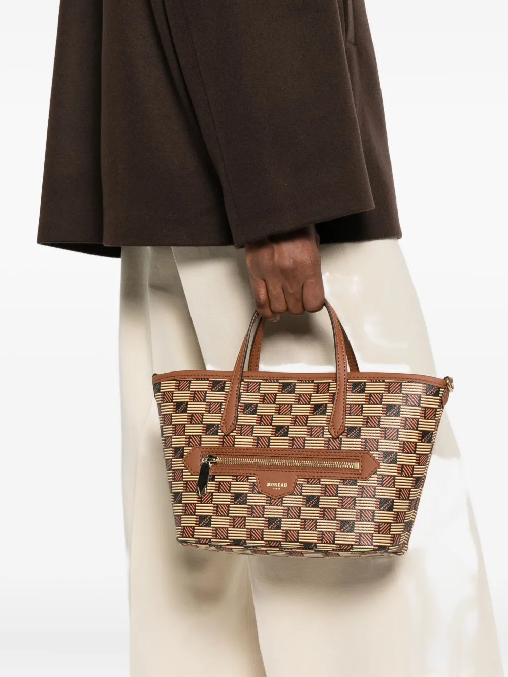 Moreau small Monaco tote bag - Bruin