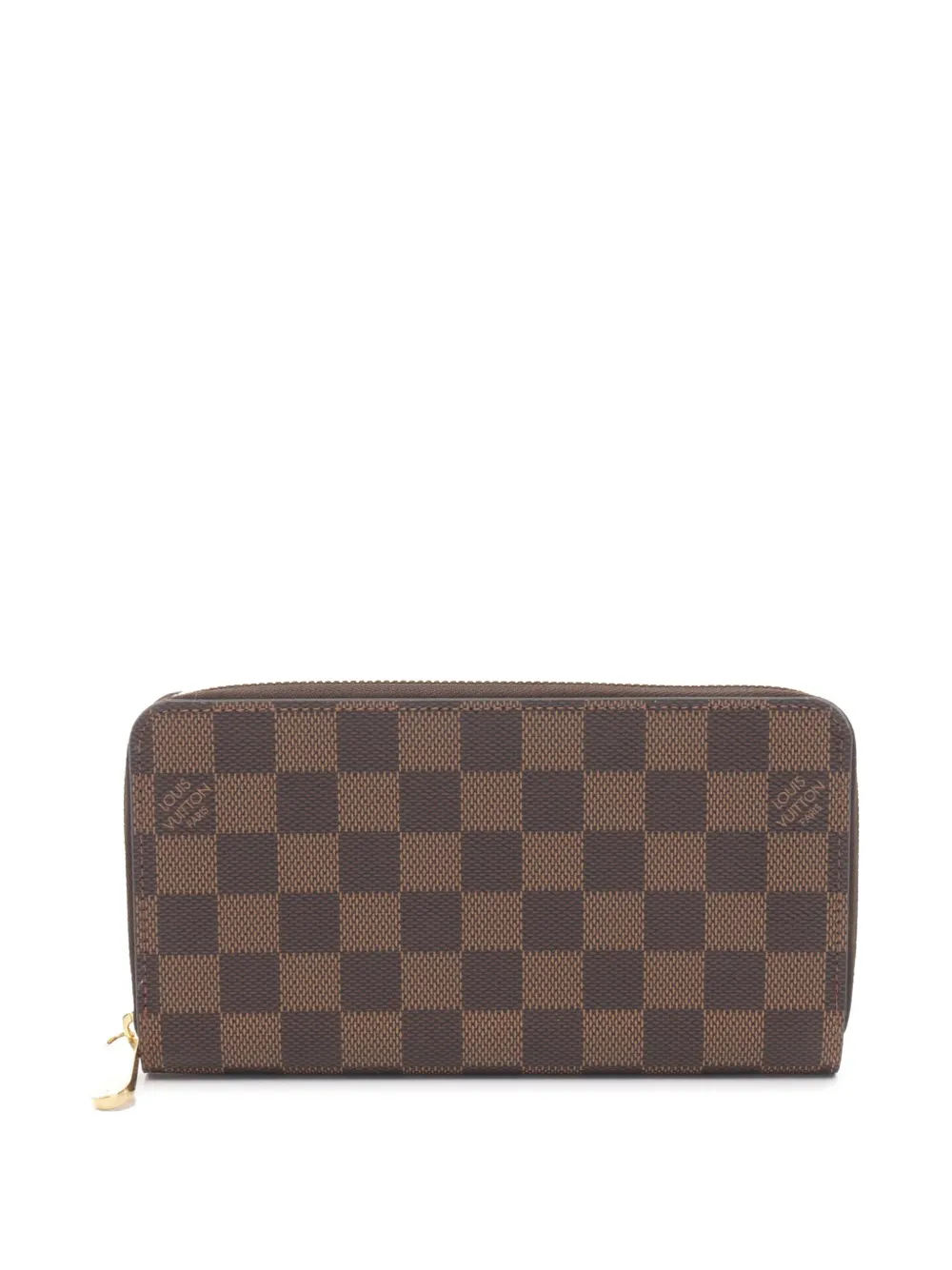 Pre-owned Louis Vuitton 2019 Damier Ebene Zippy Wallet Long Wallets In Brown