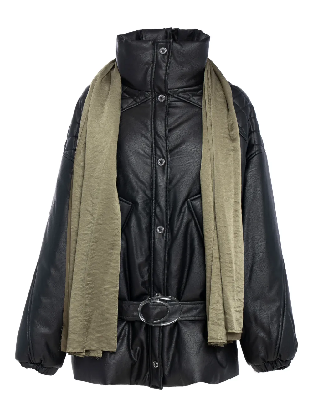 MARBELL quilted belted coat - Nero