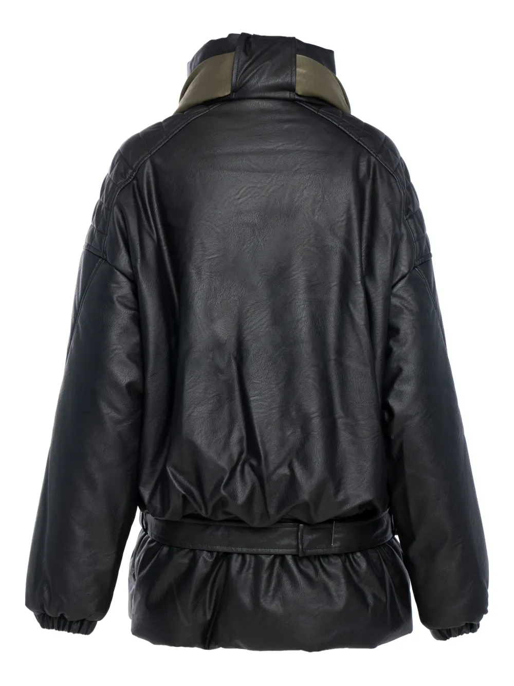 MARBELL quilted belted coat - Zwart