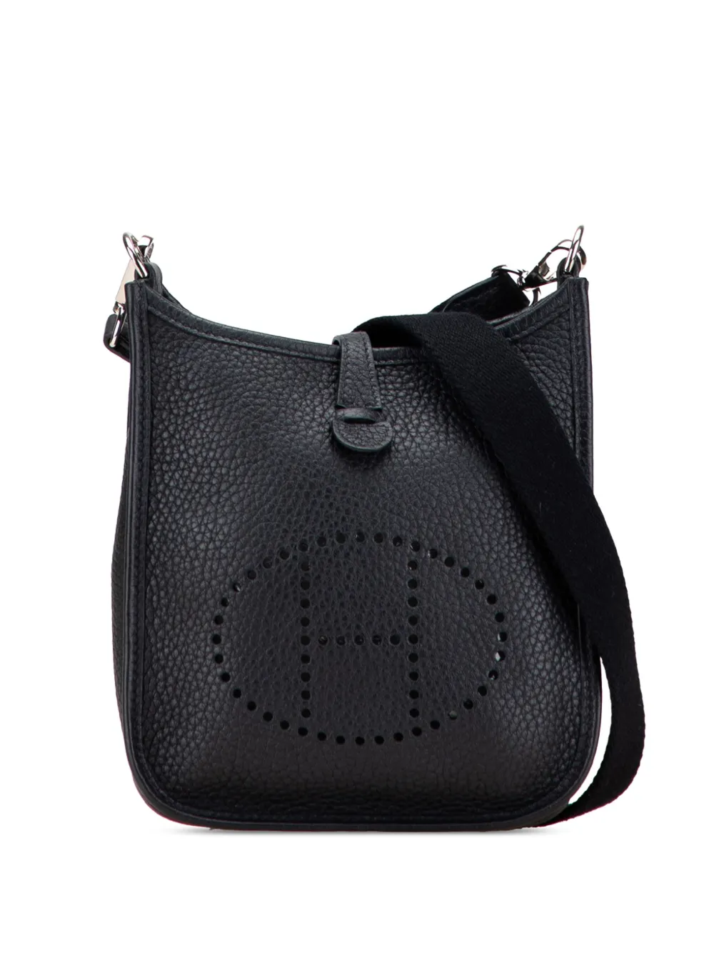 Pre-owned Hermes 2021 Clemence Evelyne Tpm Crossbody Bag In Black