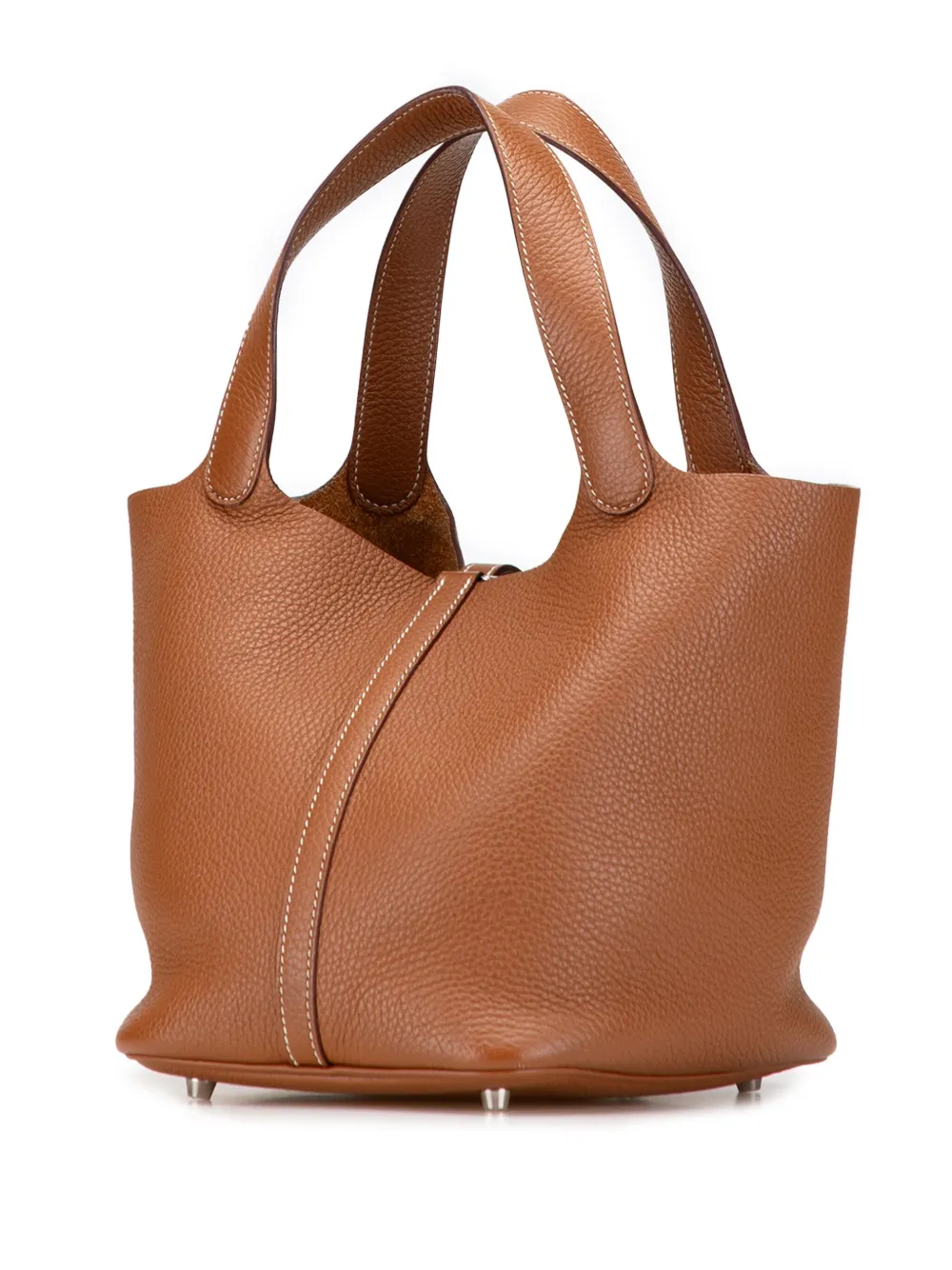 Pre-owned Hermes 2022 Clemence Picotin Lock 18 Handbag In Brown