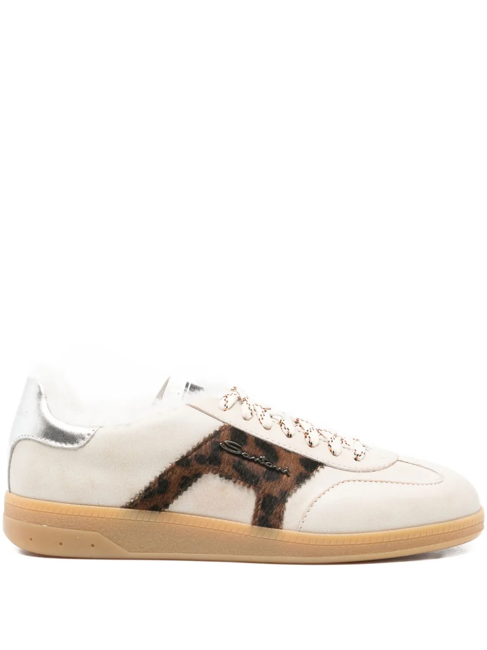 Santoni Sneakers met dierenprint Beige
