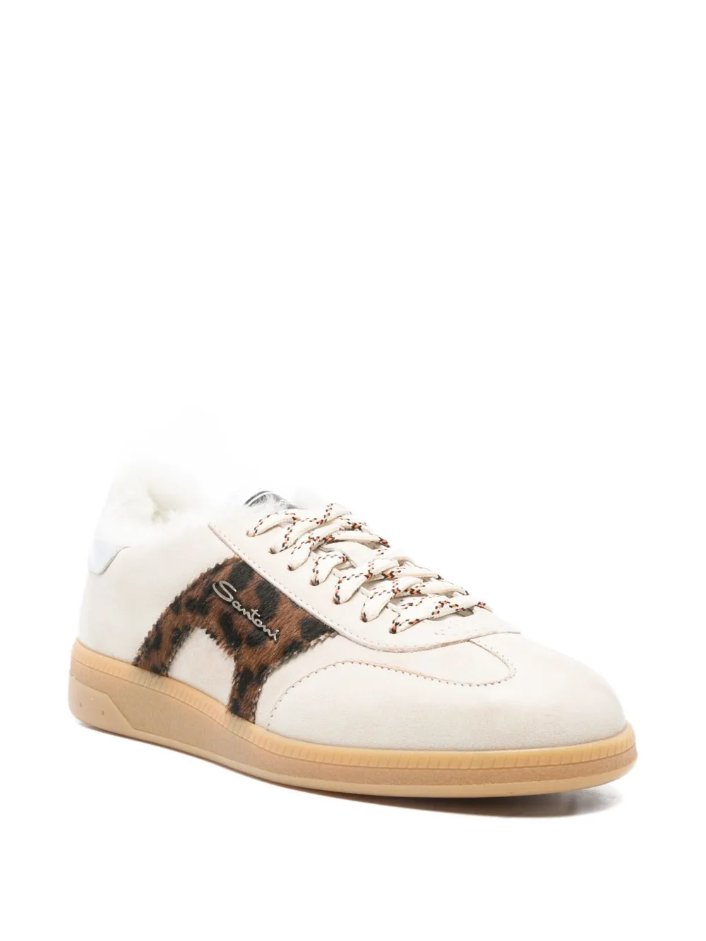 Santoni Sneakers met dierenprint - Beige