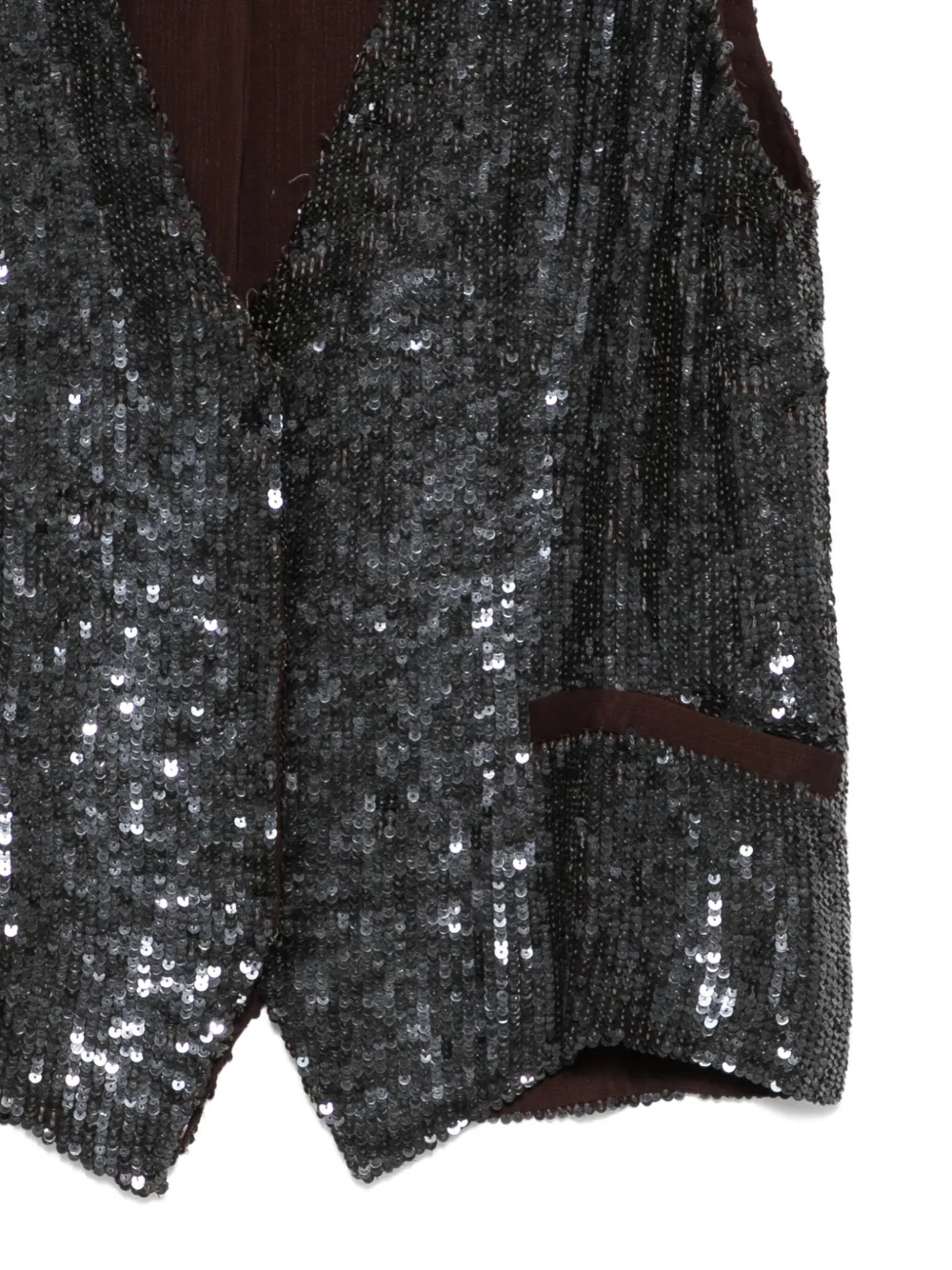 P.a.r.o.s.h Gadget Sequin Embellished Vest In Gray