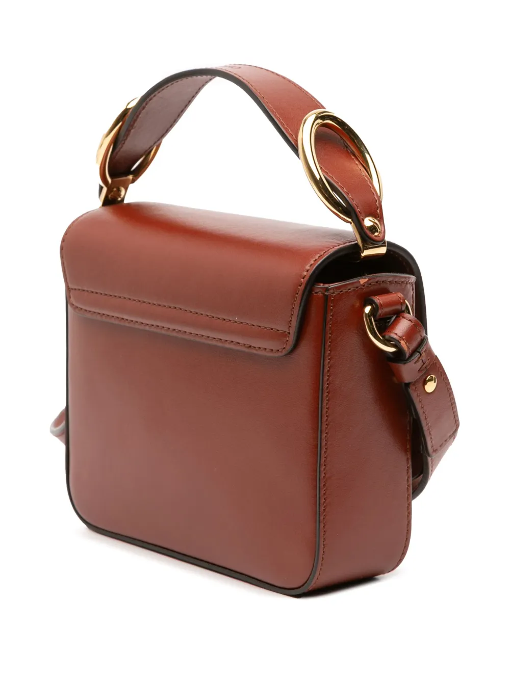 Pre-owned Chloé 2010-2025 Mini Leather C Satchel In Brown