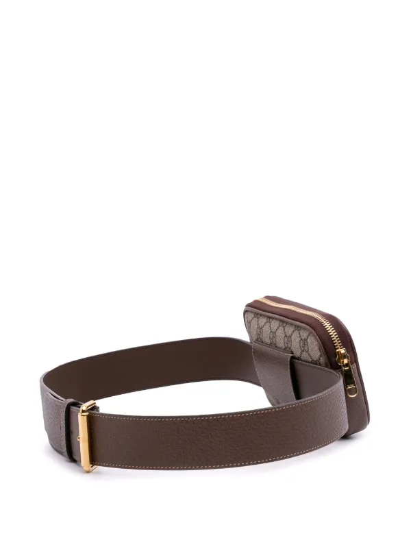 Gucci Pre-Owned 2016-2025 GG Supreme Web Ophidia Belt Bag Brown