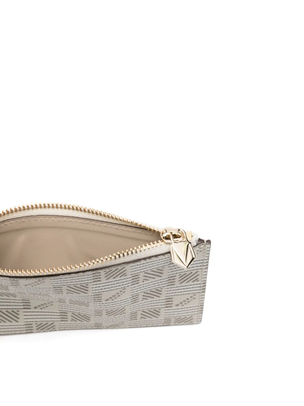 Moreau Geometric-pattern Zipped Wallet In Neutral