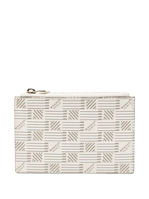 Moreau geometric-pattern zipped wallet