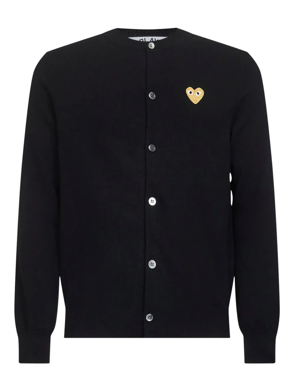 Comme Des Garçons Play button heart-logo cardigan | Black | Image 1
