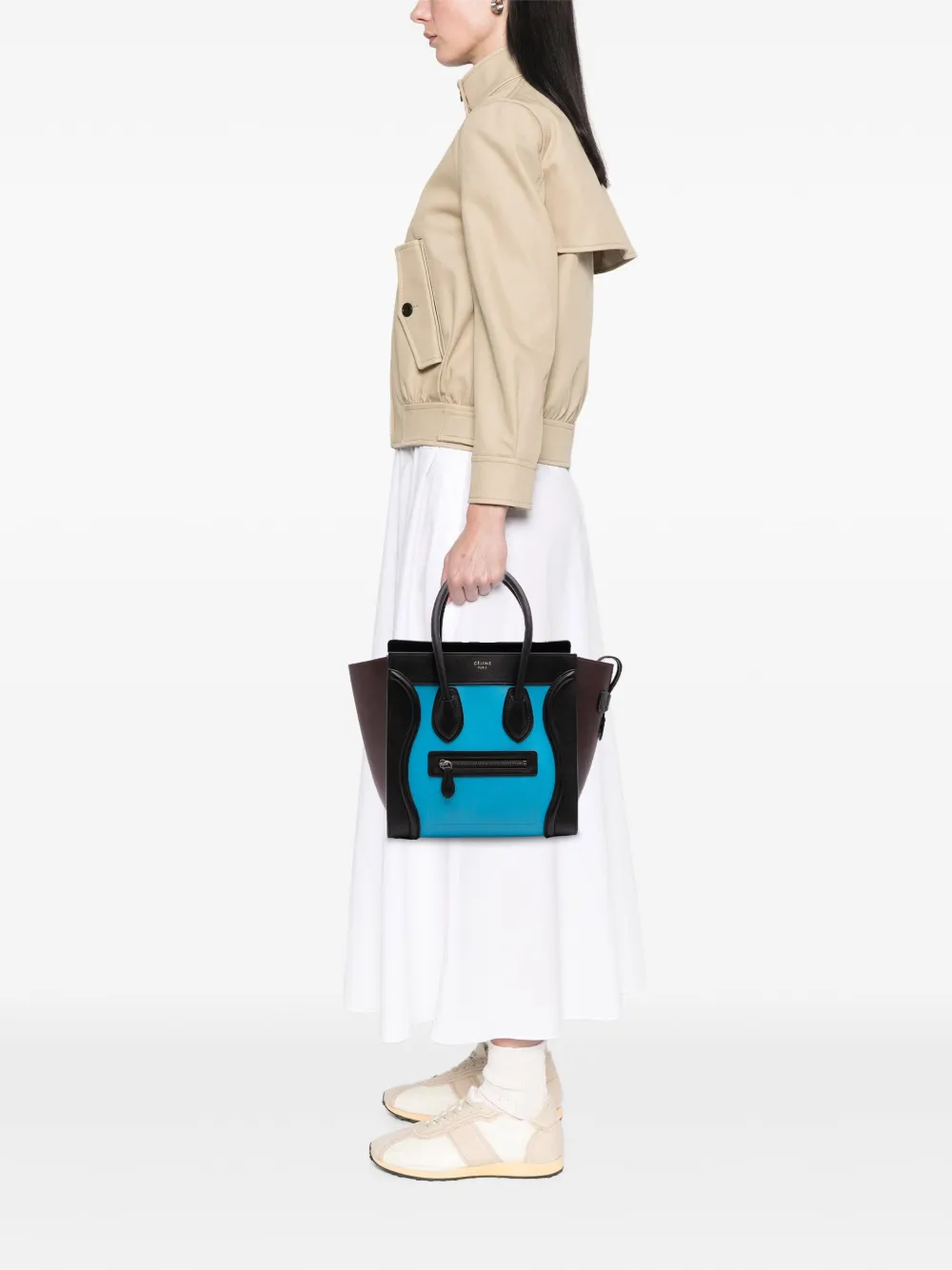 Celine Pre-Owned 2014 Micro Tricolor Leather Luggage tote bag | Pre-Owned | Image 2