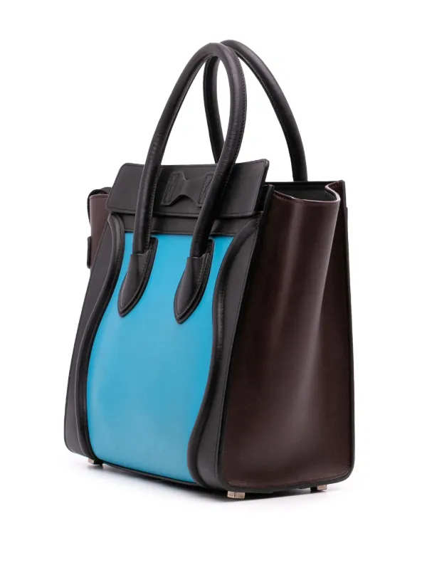 Celine Pre-Owned 2014 マイクロ トリコロール レザー ラゲージ トート 