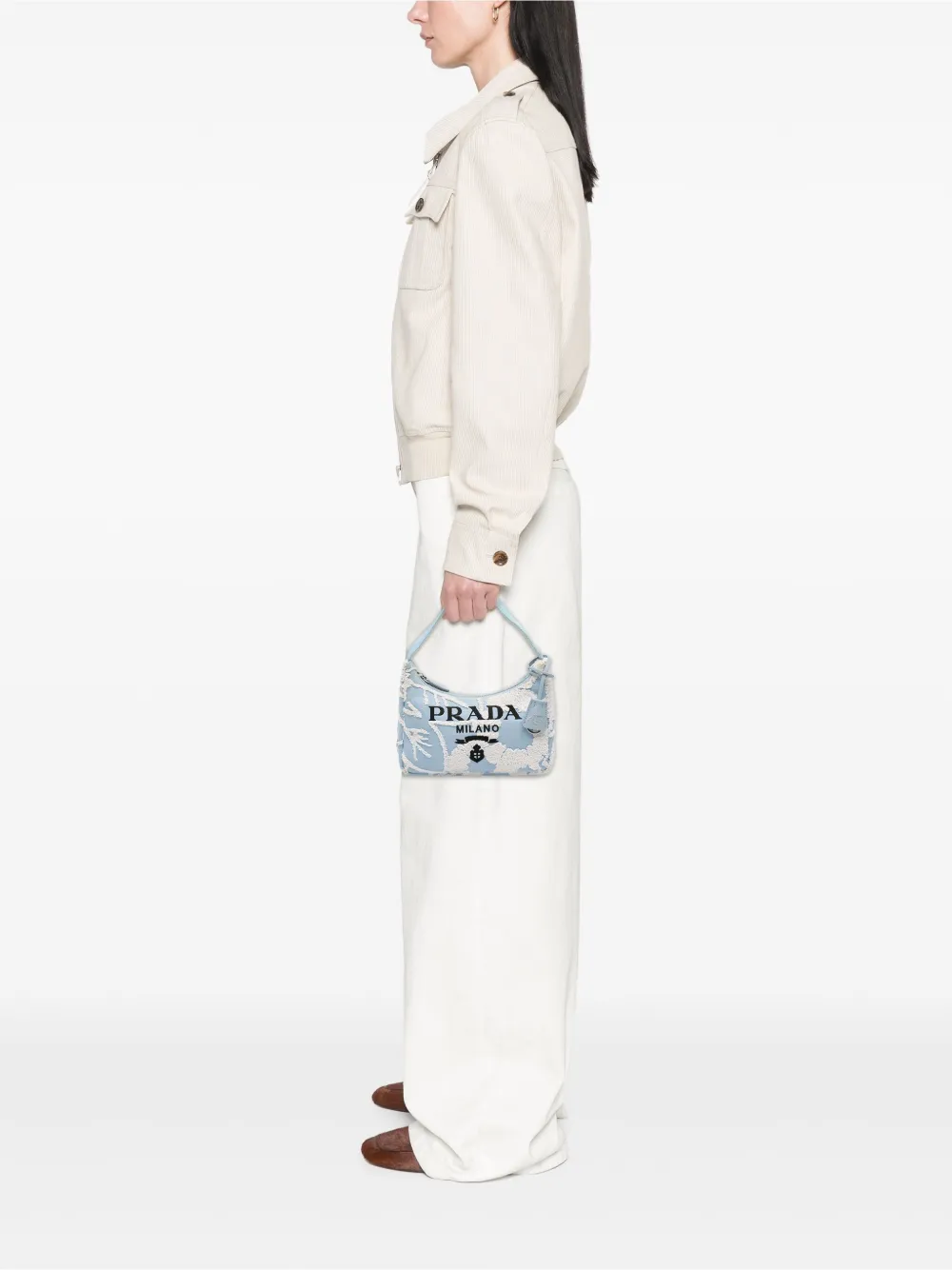 Prada Pre-Owned 2019-2025 Mini Embroidered Drill Re Edition 2000 shoulder bag | Pre-Owned | Image 2