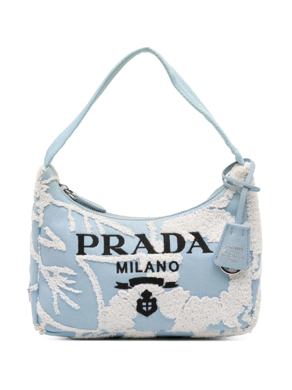 Сумка через плечо Prada, бывшая в употреблении в 2019-2025 годах, мини-модель с вышивкой Drill, переизданная в 2000 году