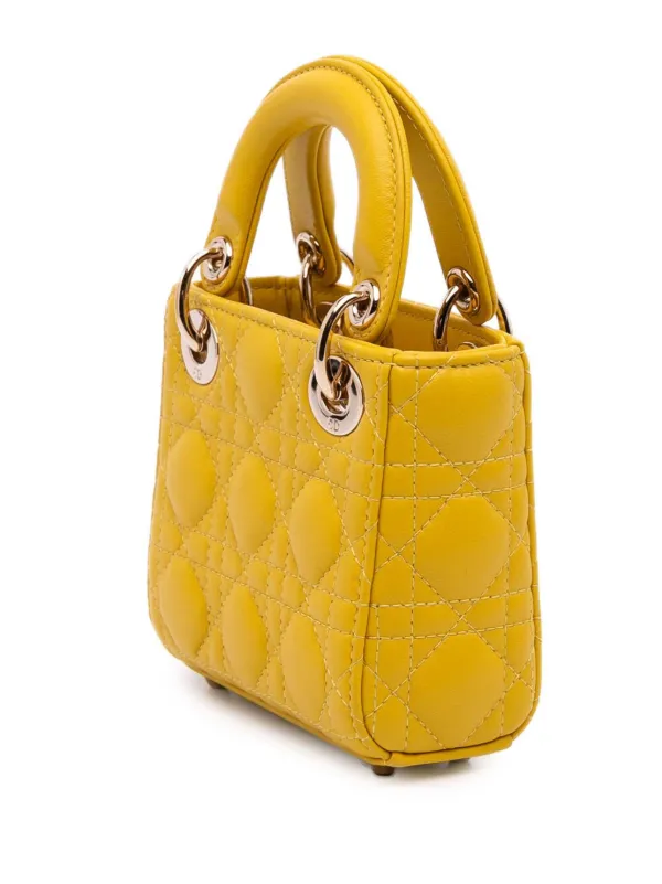 Christian Dior Pre-Owned 2022 Micro Lambskin Cannage Lady Dior