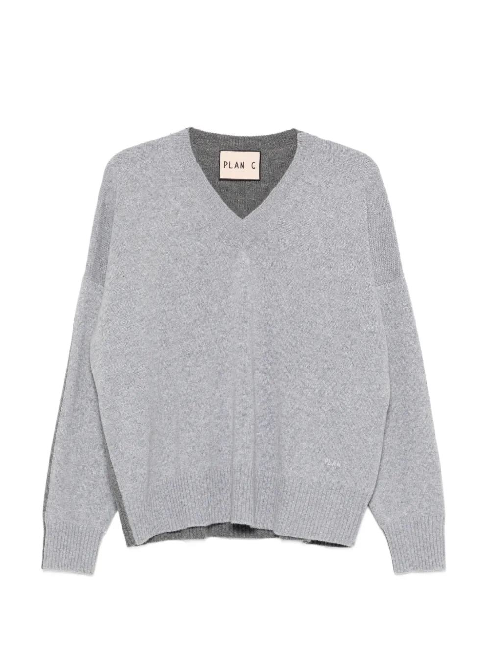 Plan C V-neck colour-block cardigan - Grigio