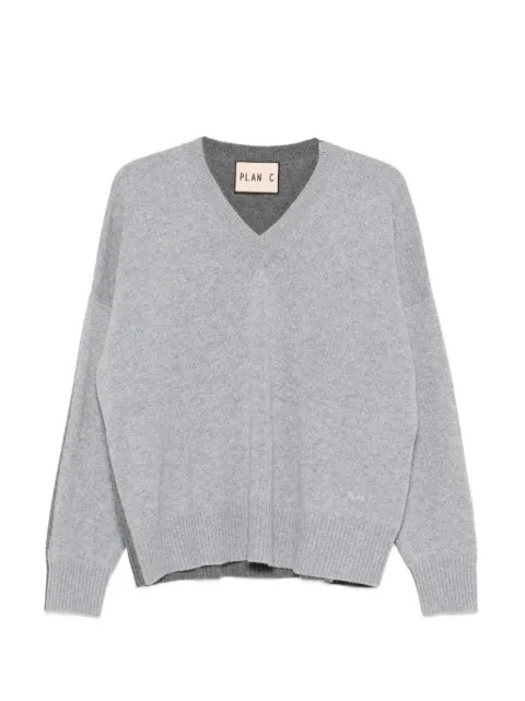 Plan C V-neck colour-block cardigan