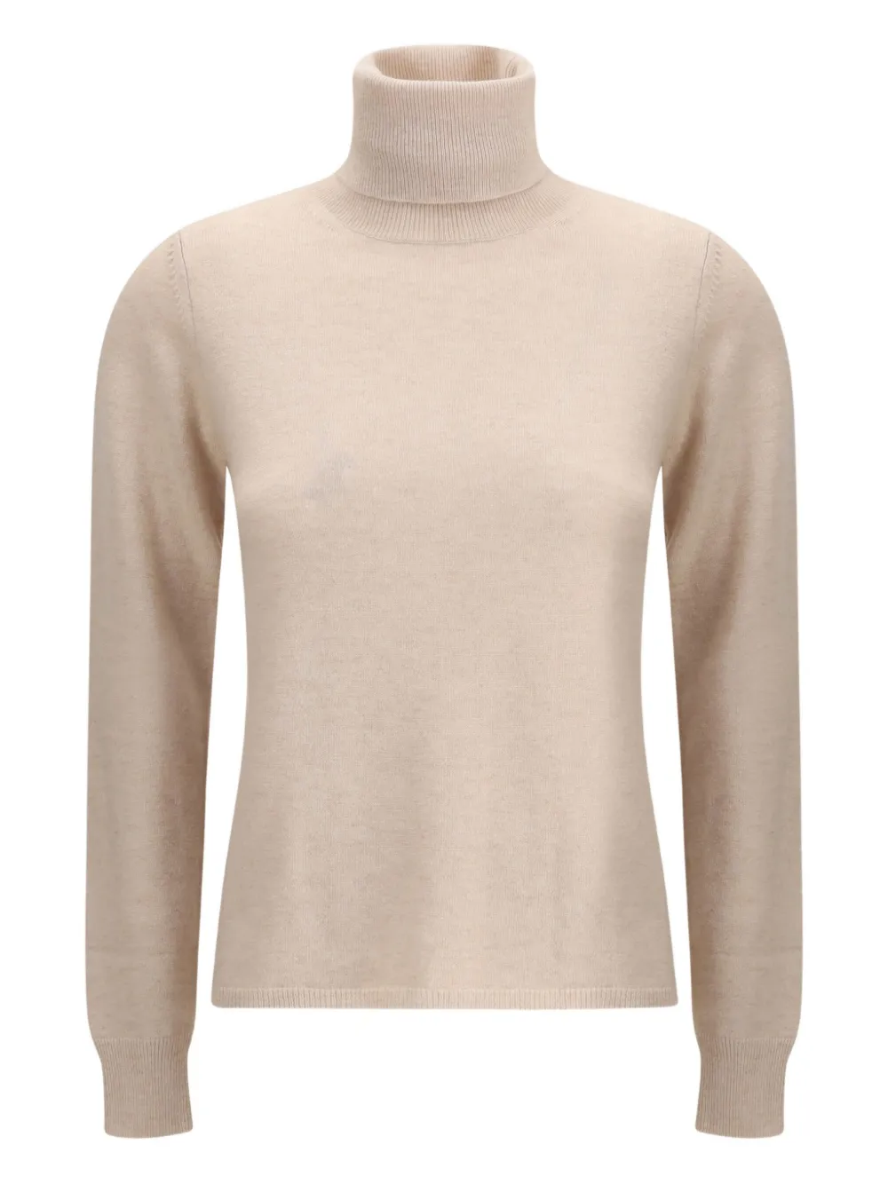 Max Mara Educata Ribbed Turtleneck Sweater In Neutral