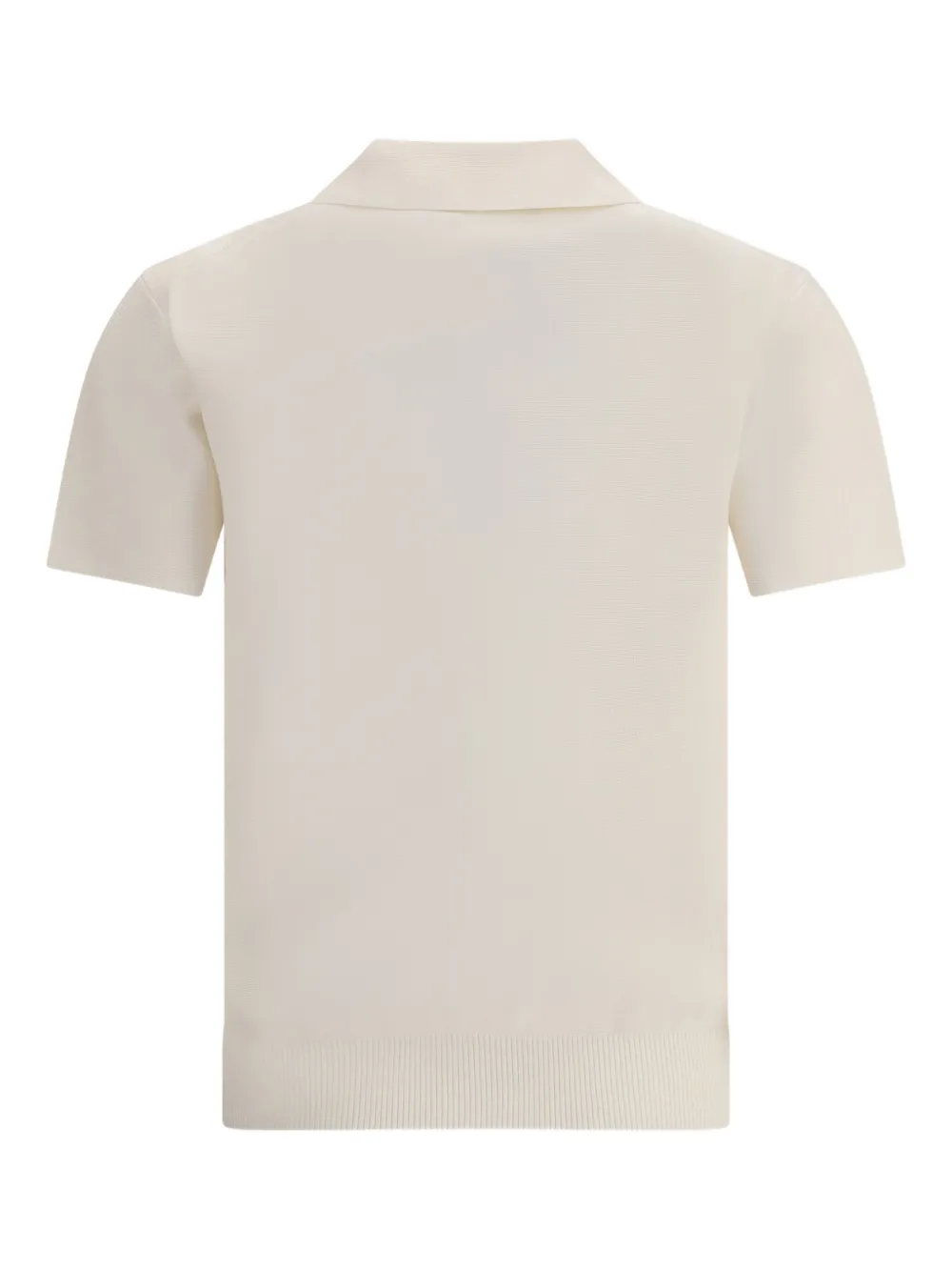 Max Mara Teti Zip Ribbed Polo Top In Neutral