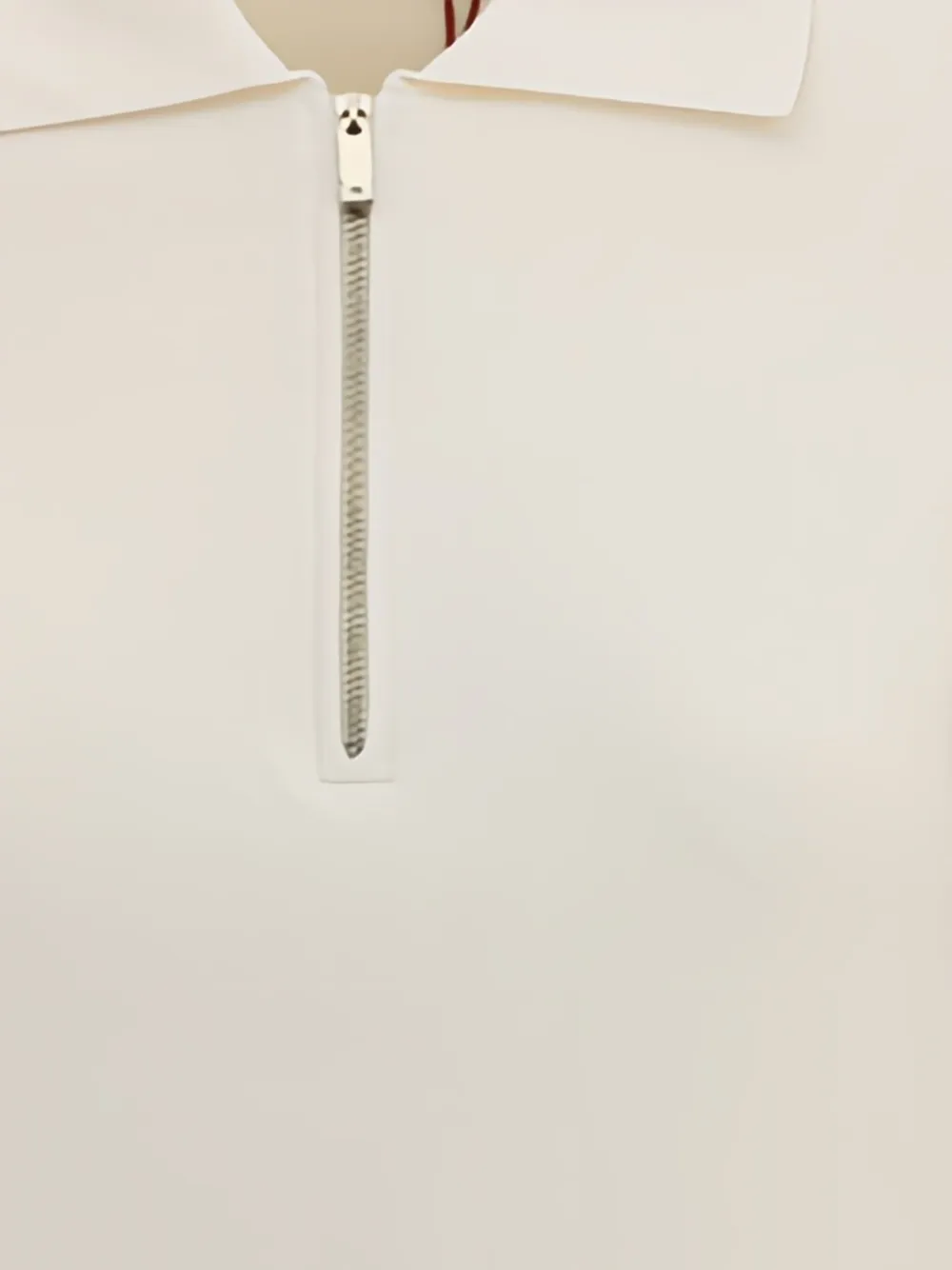 Max Mara Teti Zip Ribbed Polo Top In Neutral