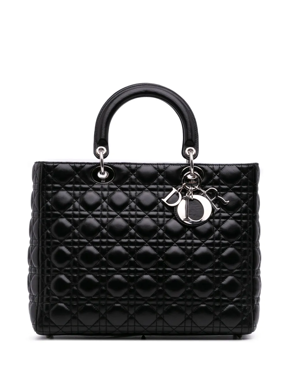 Christian Dior Pre-Owned 2009 ラージ ラムスキン カナージュ レディ ディオール サッチェルバッグ - Christian Dior Pre-Owned 2009 ラージ ラムスキン カナージュ レディ ディオール サッチェルバッグ -