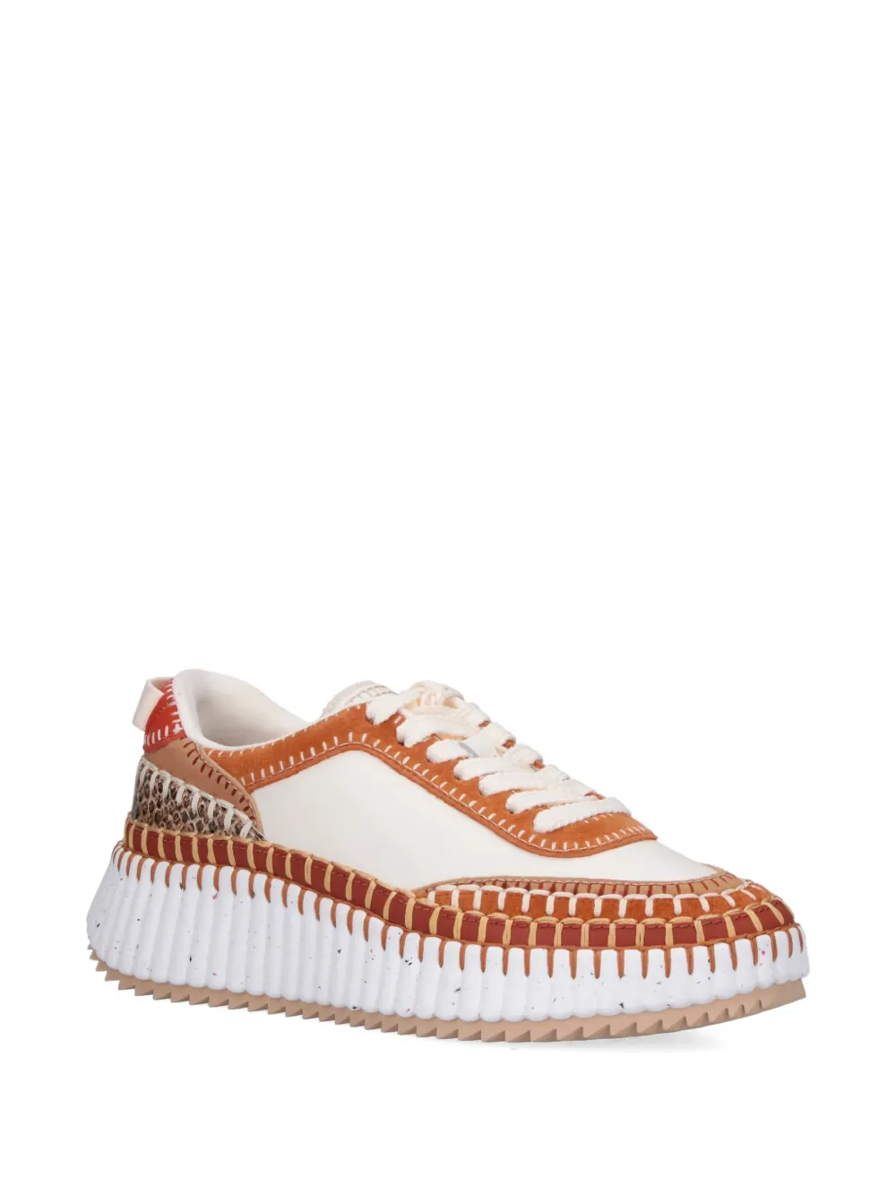 Chloé Animal Print Low Top Sneakers With Texture In Multi