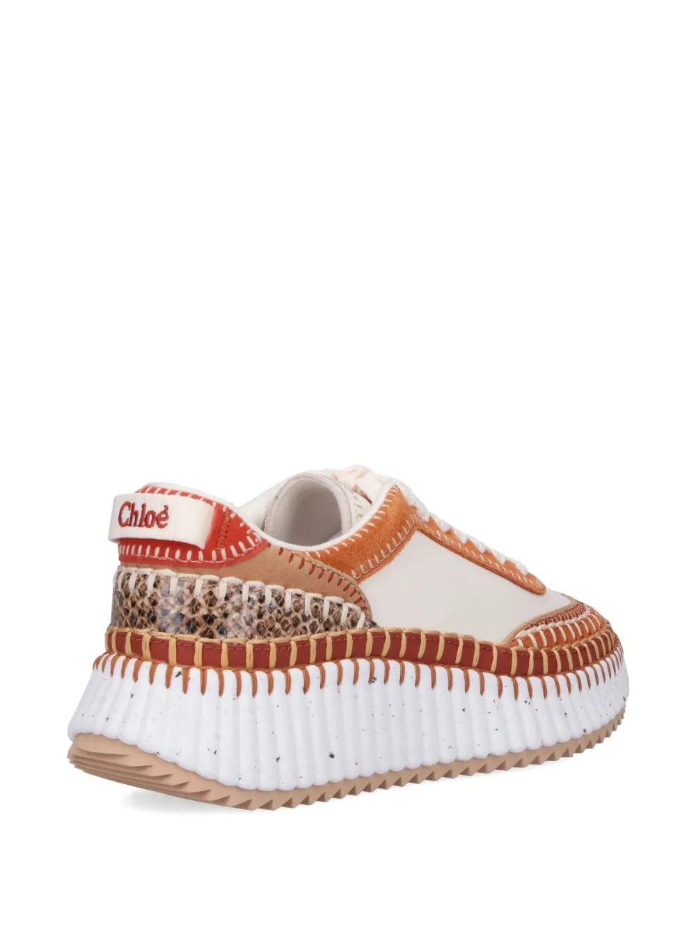 Chloé Animal Print Low Top Sneakers With Texture In Multi