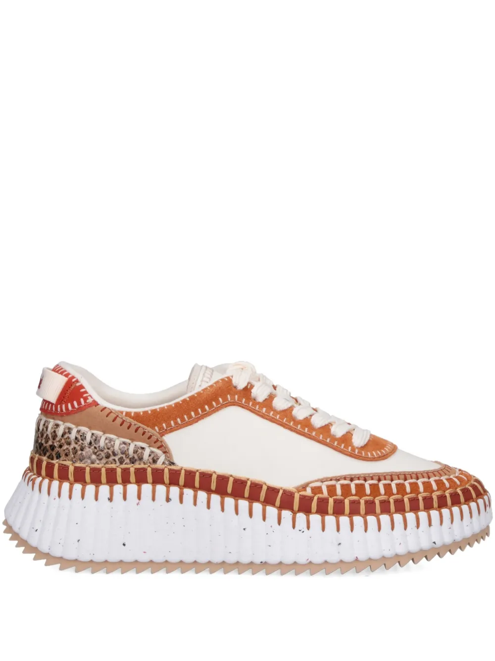 Chloé Animal Print Low Top Sneakers With Texture In Multi