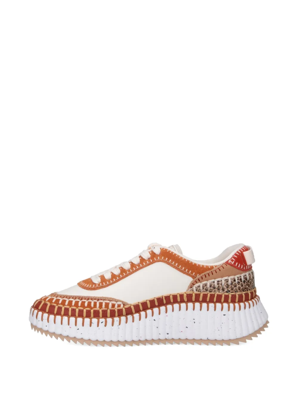 Chloé Animal Print Low Top Sneakers With Texture In Multi