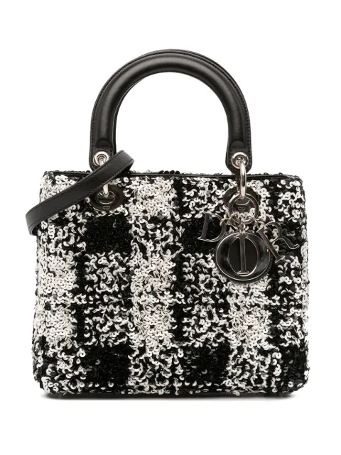 Christian Dior Pre-Owned 2014 Medium Lambskin Sequin Embellished Lady Dior satchel