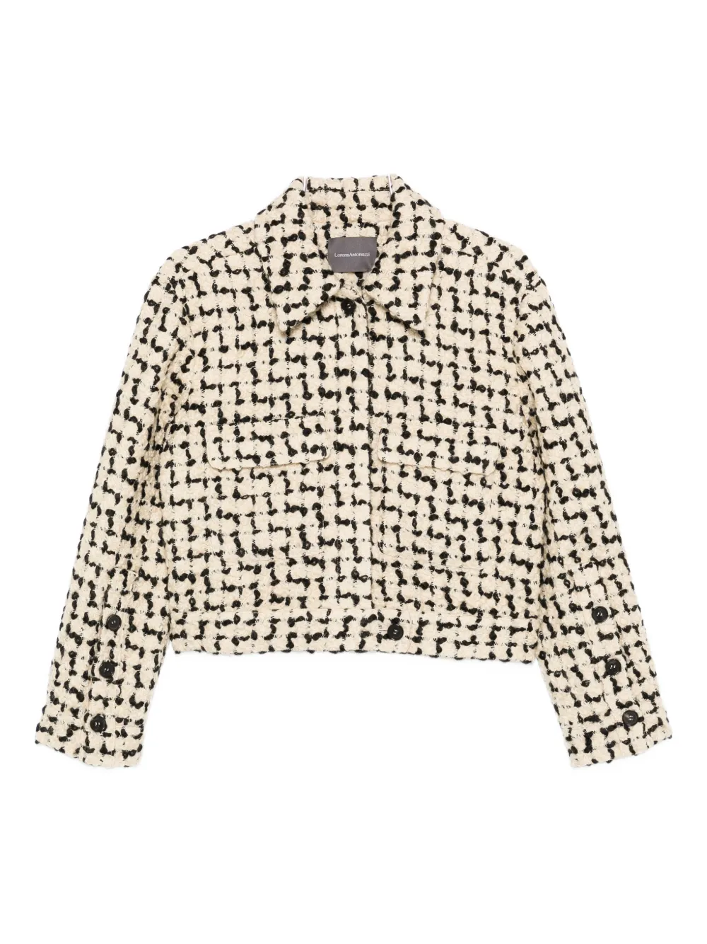 Lorena Antoniazzi Tweed Cropped Jacket In Neutral