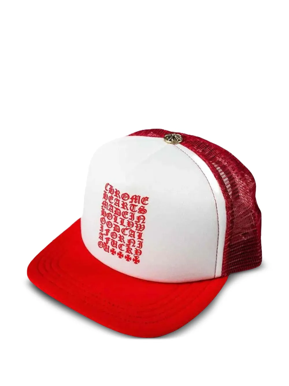 Chrome Hearts eyechart trucker hat - Rood