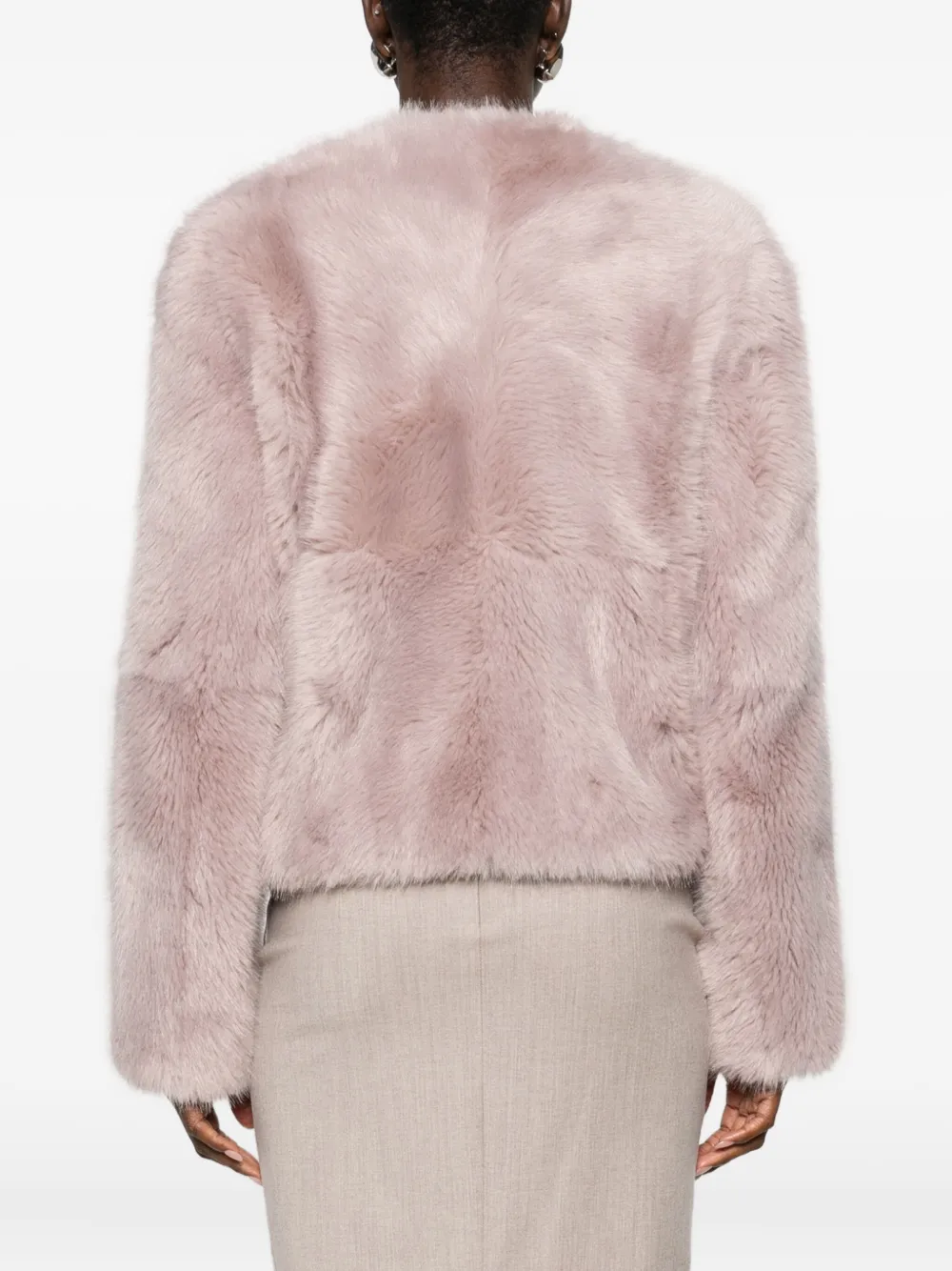 Stand Studio Halle Faux Fur Jacket In Pink