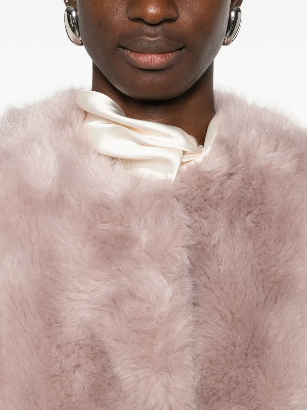 Stand Studio Halle Faux Fur Jacket In Pink