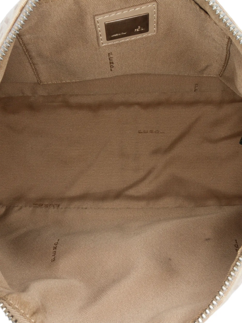 Pre-owned Fendi 2000-2010 Zucchino Canvas Pochette Shoulder Bag In Brown