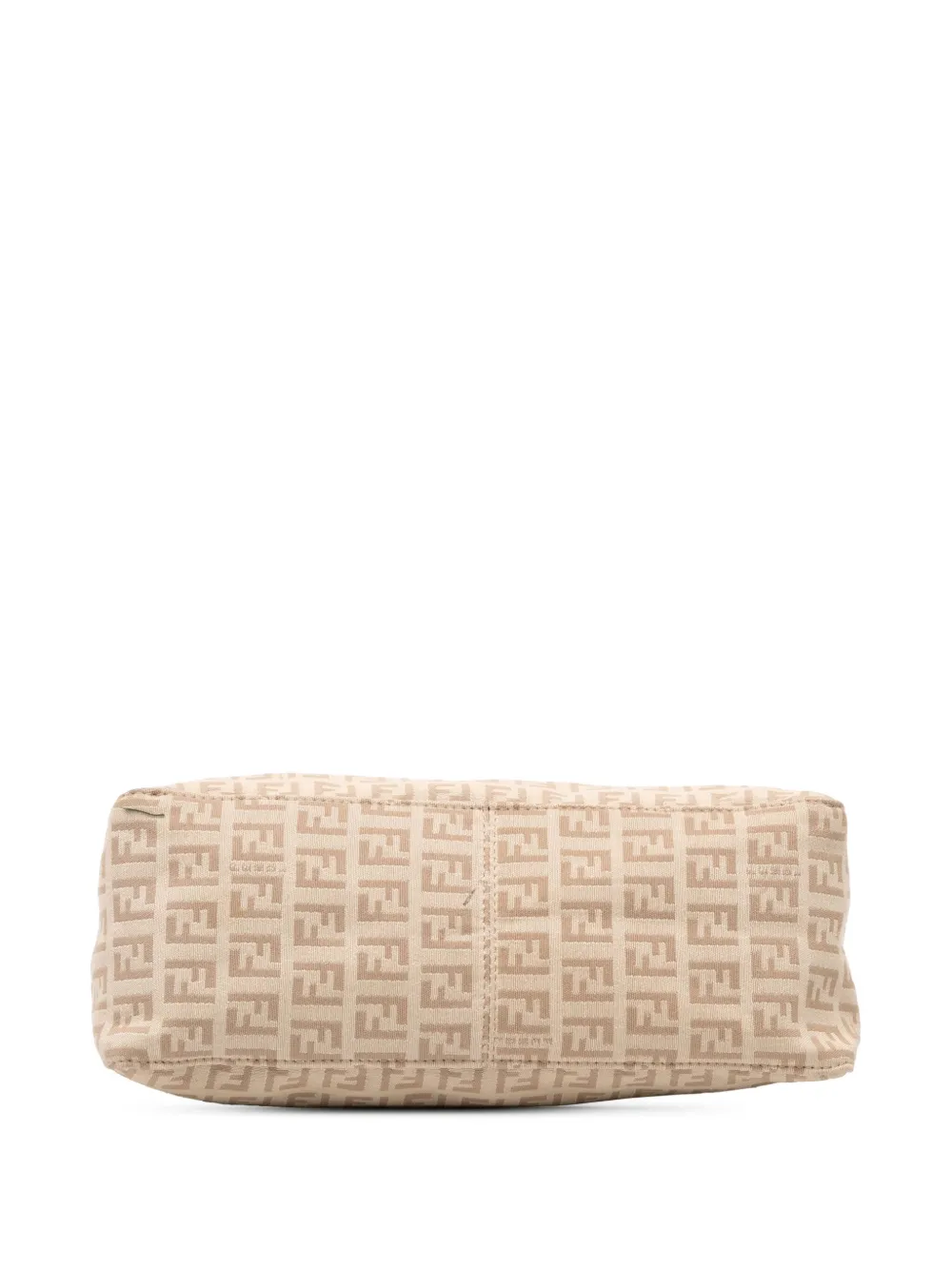 Pre-owned Fendi 2000-2010 Zucchino Canvas Pochette Shoulder Bag In Brown