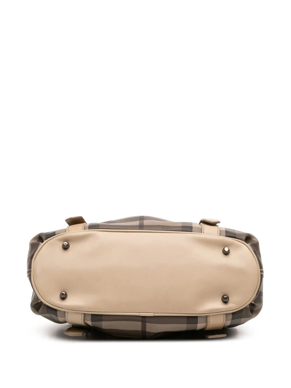 Pre-owned Burberry 2000-2017 Smoke Check Coated Canvas Northfield Satchel In Brown