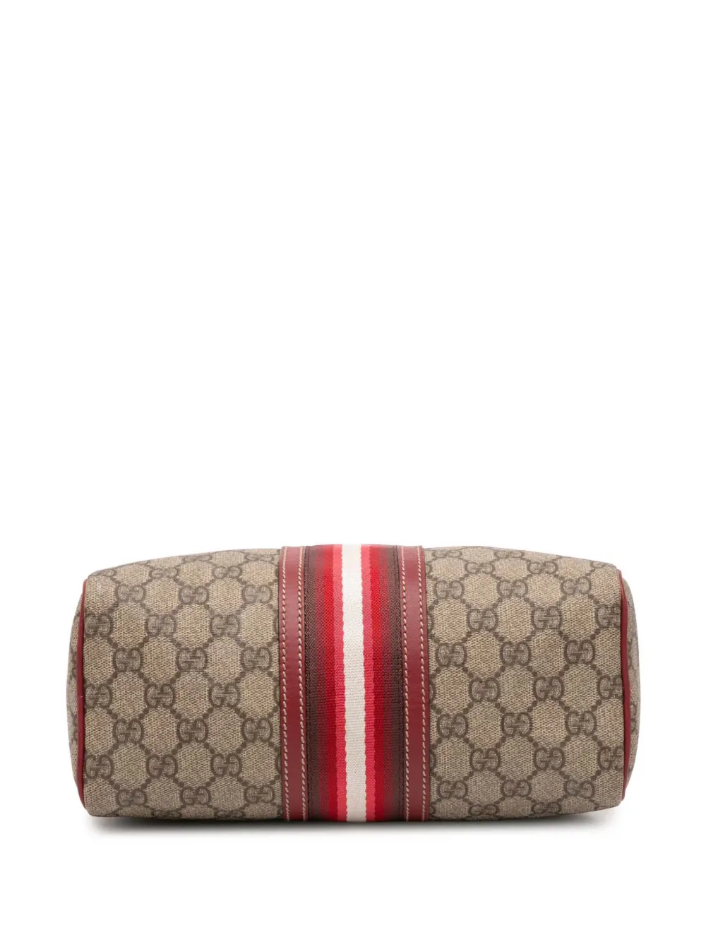 Pre-owned Gucci 2016-2025 Limited Edition Small Gg Supreme Web Joy Boston Bag In Brown