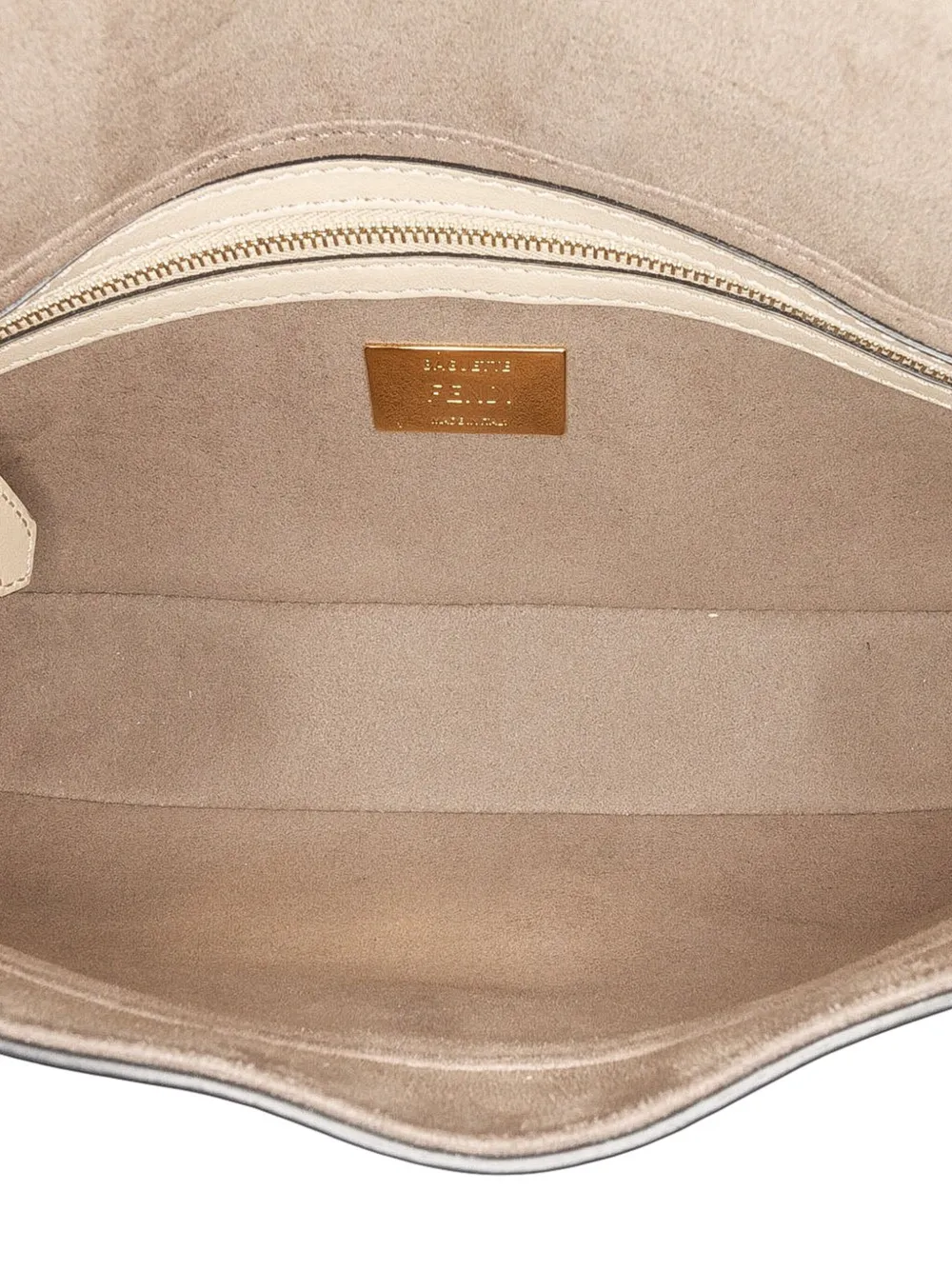 Pre-owned Fendi 2010-2025 Medium Calfskin Flip Baguette Crossbody Bag In Blue