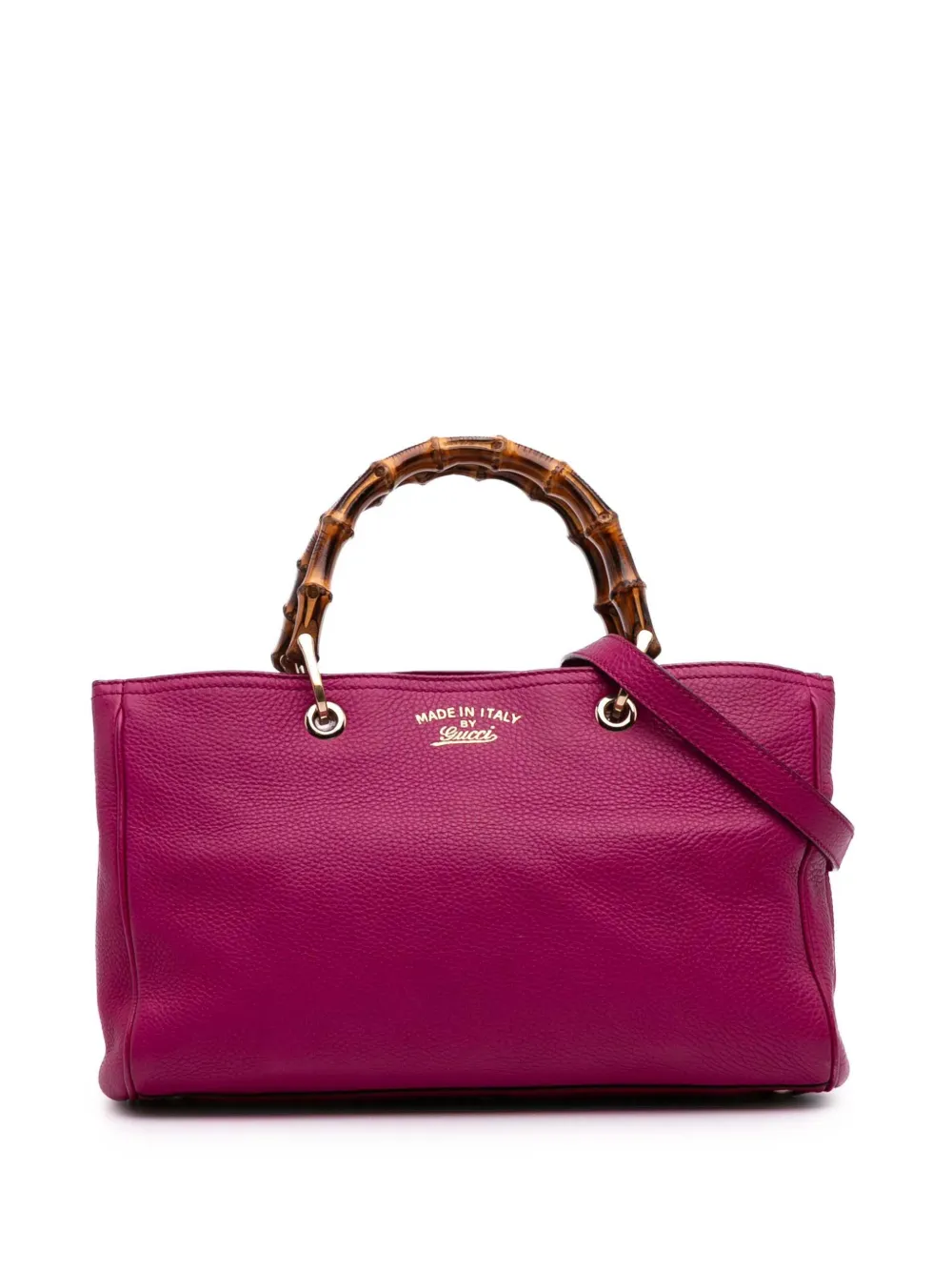 Gucci Pre-Owned 2016-2025 ミディアム カーフスキン バンブー ショッパー サッチェルバッグ - ピンク Gucci Pre-Owned 2016-2025 ミディアム カーフスキン バンブー ショッパー サッチェルバッグ - ピンク