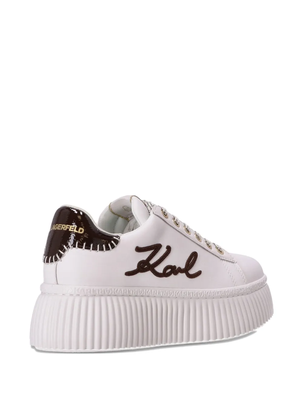 Karl Lagerfeld Logo Platform Sneakers In White