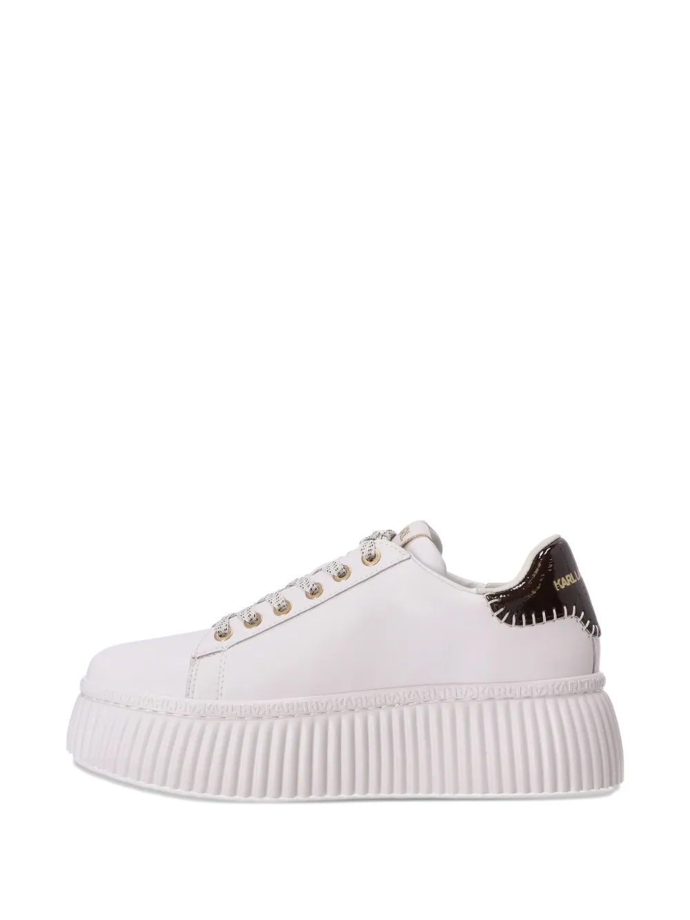 Karl Lagerfeld Logo Platform Sneakers In White