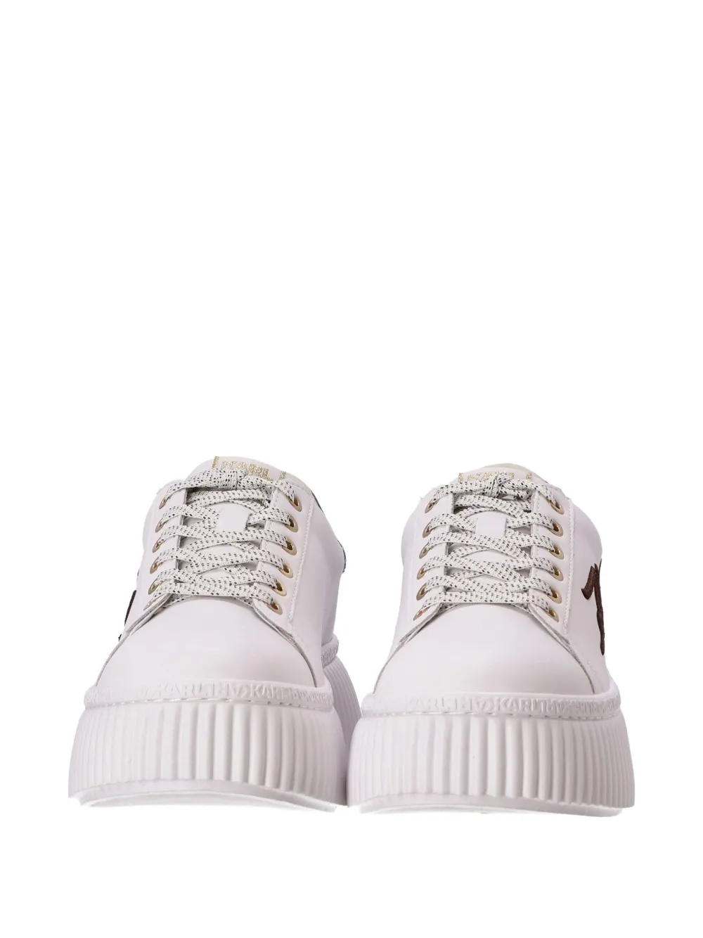 Karl Lagerfeld Logo Platform Sneakers In White
