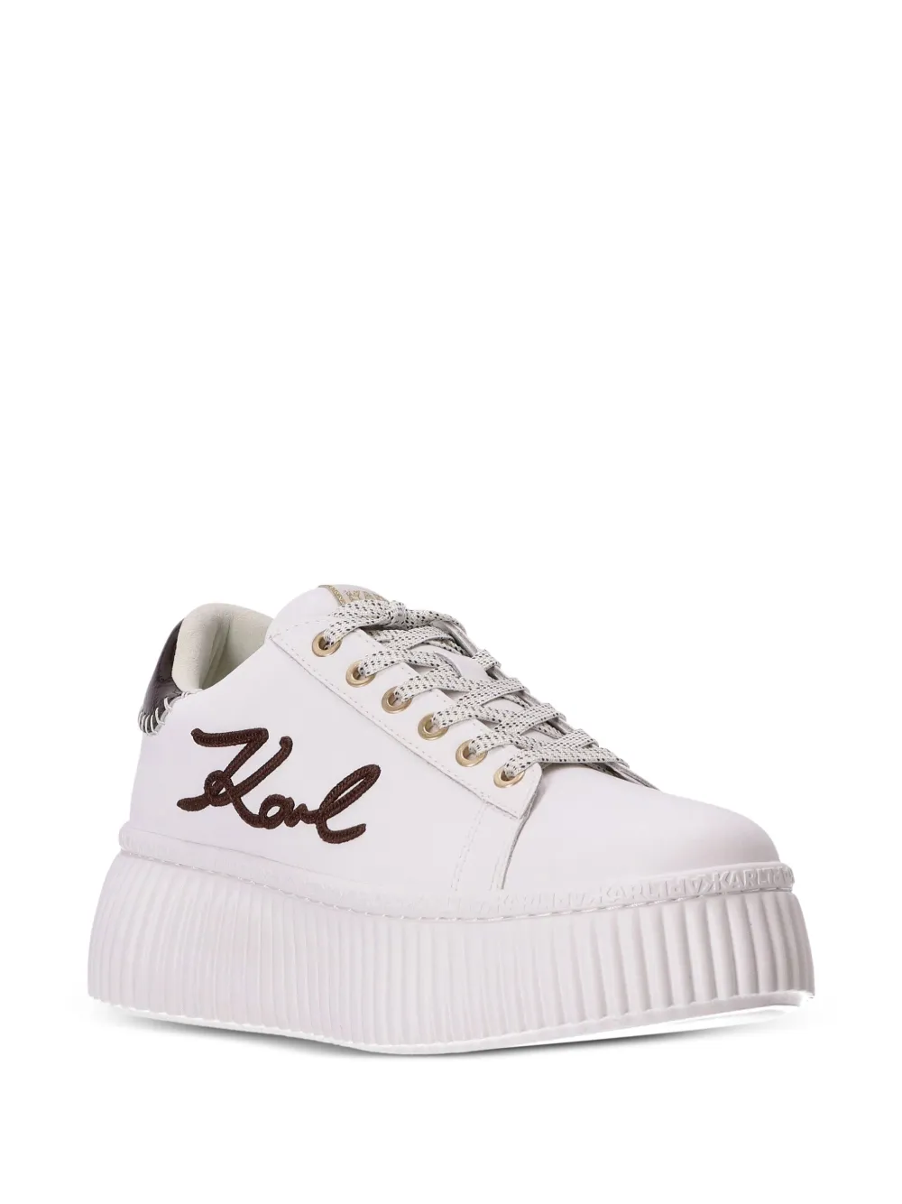 Karl Lagerfeld Logo Platform Sneakers In White