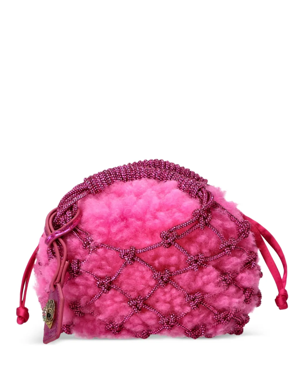 Kurt Geiger Small Macrame Crystal Tote Bag In Pink